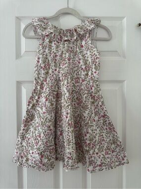 Bella Bliss Girls' White Floral Ruffle Dress